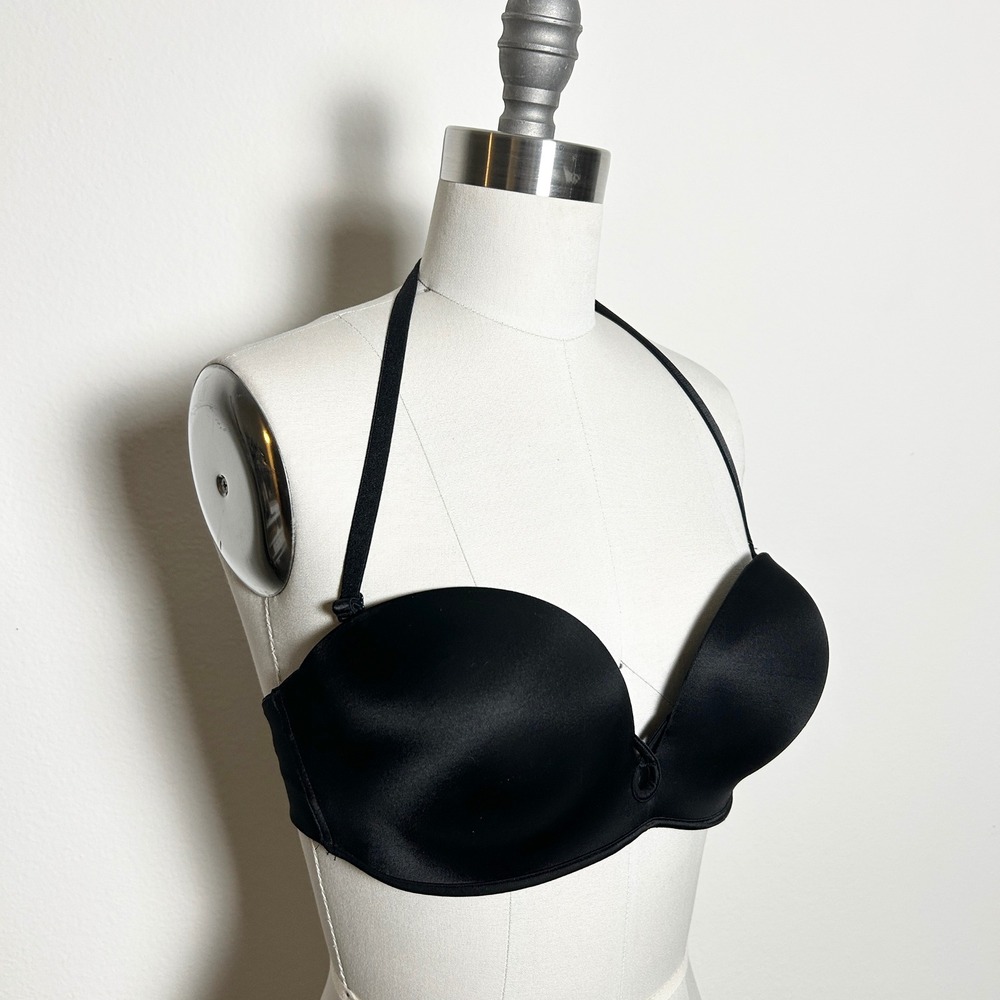 Victoria's Secret Bombshell Strapless Push Up Bra Black 34C NWT Convertible